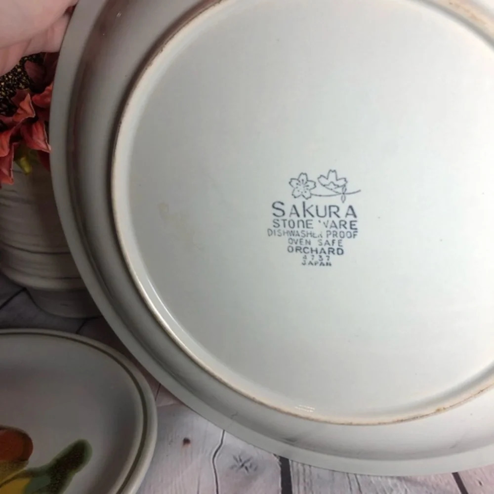 Vintage Sakura stoneware orchard Plate choice of item - Picture 7 of 7